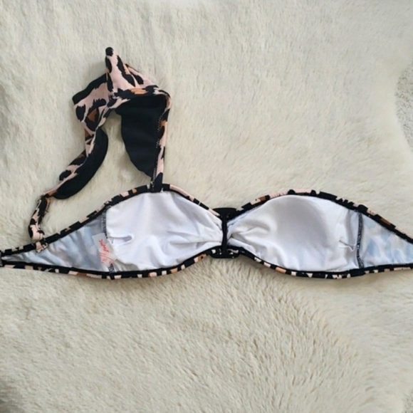 Leopard Ruffle Strap Bandeau High Waist Bikini Set - Picture 6 of 8